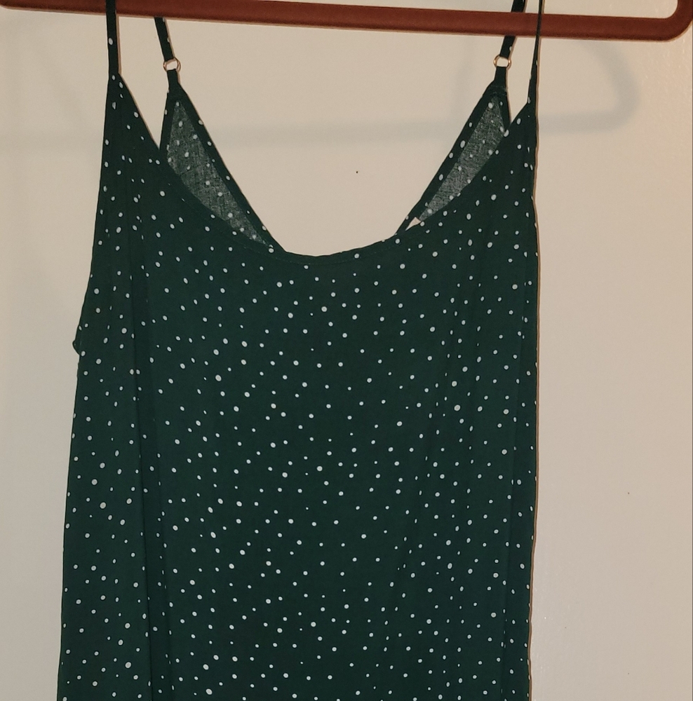 MSBASIC   Mini Dress Green white Polka Dot SIZE XL